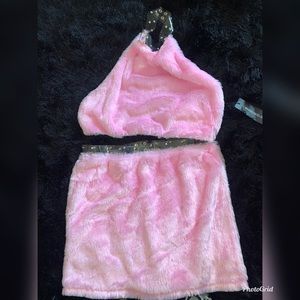 Pink 2 piece skirt set